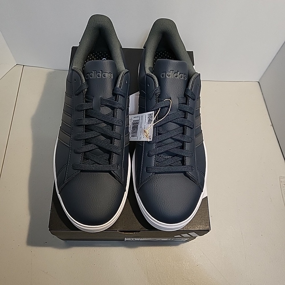 adidas Men's Navy and White Athletic Sneakers - Picture 2 of 10